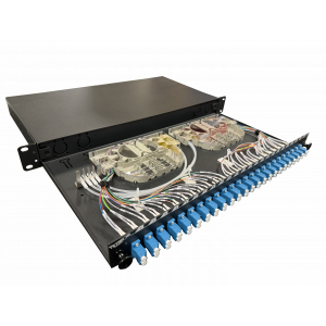 Fibre optique, Tiroirs optiques, Tiroirs optiques monomodes, TOM 1U 24 SC équipé rac. et pigt. LC-UPC dx - Nouvelle génération