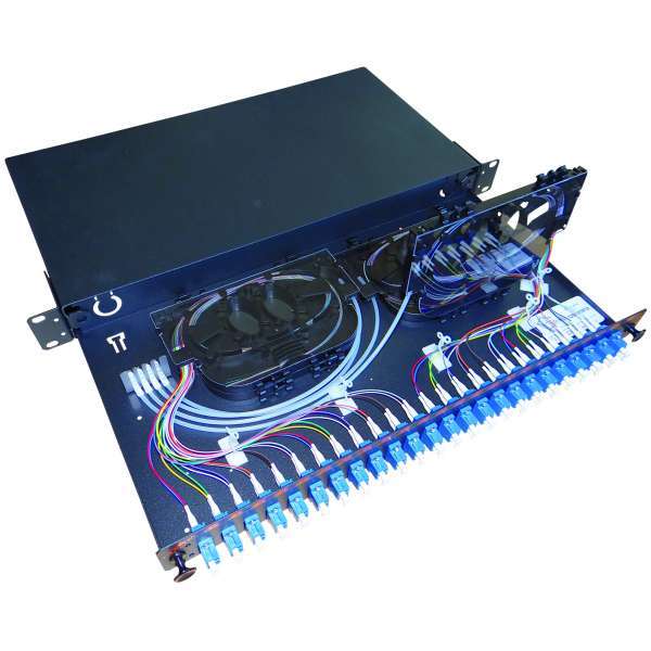 Fibre optique, Tiroirs optiques, Tiroirs optiques monomodes, TOM 1U 24 SC+Raccords LC-UPC duplex