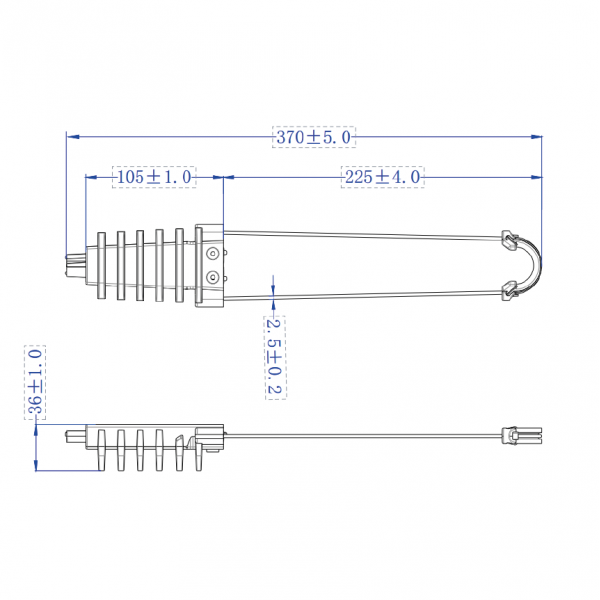 Fibre optique, Accessoires, Accessoires de fixation de câbles, Pince d'ancrage ADSS8 Ø 3-9mm