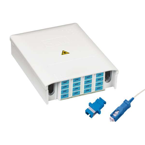Fibre optique, Boîtiers optiques BPE-O, Boîtiers optiques intérieurs, Boîtier PBPO 9/125 G657 équipé raccords et pigtails SC-PC