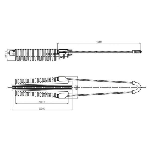 Fibre optique, Accessoires, Accessoires de fixation de câbles, Pince d'ancrage ADSS14 Ø 12-16mm