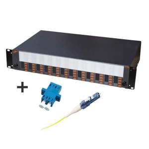 Fibre optique, Tiroirs optiques, Tiroirs optiques monomodes, TOM 2U 48 SC with adapters and pigtails LC-UPC dx