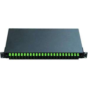 Fibre optique, Tiroirs optiques, Tiroirs optiques monomodes, TOM 1U 24 SC-DX with adapters and pigtails SC-APC dx