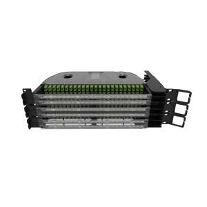 Fibre optique, Tiroirs optiques sm, Connectique sc, TOP 3U 144 SC Left pivot equipped with SC-APC connectors and pigtails