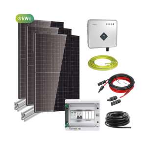 Photovoltaïque, Kits solaires toitures, Kits solaires 3 kWc, Kit solaire monophasé 3 kWc - Onduleur central