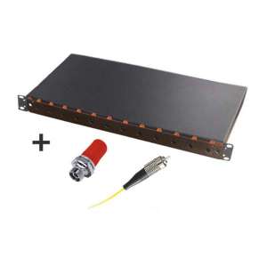 Fibre optique, Tiroirs optiques, Tiroirs optiques monomodes, TOM 1U 12 ST with adapters and pigtails 9/125 FC-UPC
