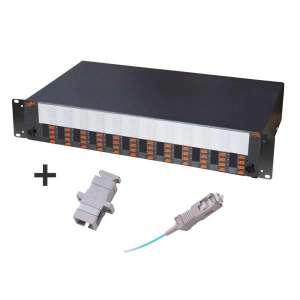 Fibre optique, Tiroirs optiques, Tiroirs optiques multimodes, TOM 2U 48 SC équipé raccords et pigtails 50/125 SC