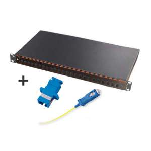 Fibre optique, Tiroirs optiques, Tiroirs optiques monomodes, TOM 1U 24 SC with adapters and pigtails SC-UPC